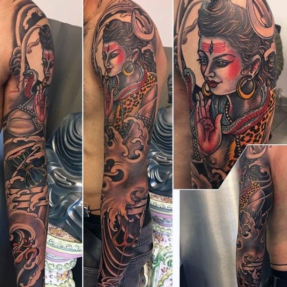 unique mens hinduism shiva tattoos