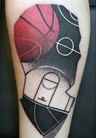 Unique Men's Tattoos Of Basketballs For Ideas
