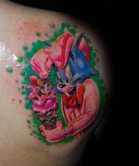 Unique Mens Tom And Jerry Tattoos