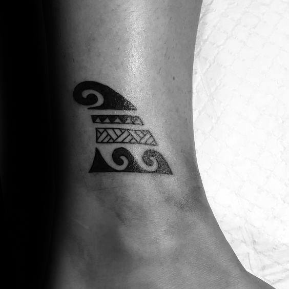Unique Mens Tribal Shark Fin Small Ankle Tattoos