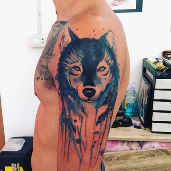 50 Cool Wolf Watercolor Tattoo Designs for Men [2024 Guide]