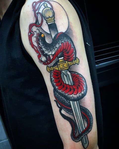 Unique Neo Traditional Snake Tattoos For Men