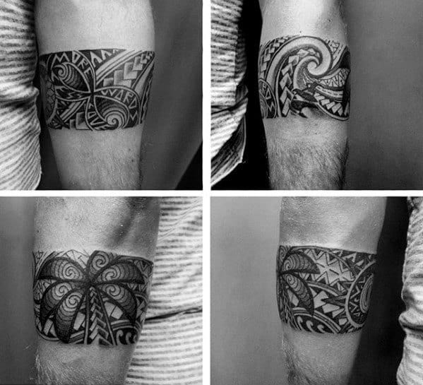 Unique Palm Tree Hawaiian Tribal Armband Guys Tattoo