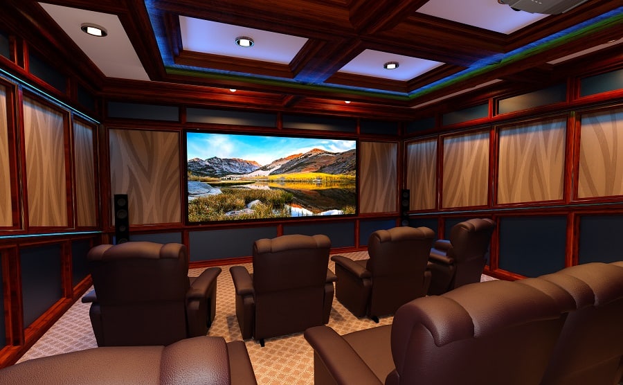 Unique Purple Themed Home Theater Seating Home Ideas
