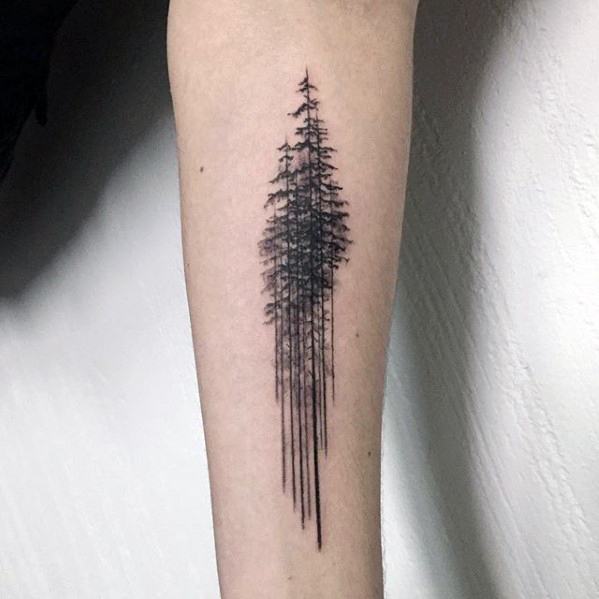 Unique Simple Tree Male Inner Forearm Tattoo Design Ideas
