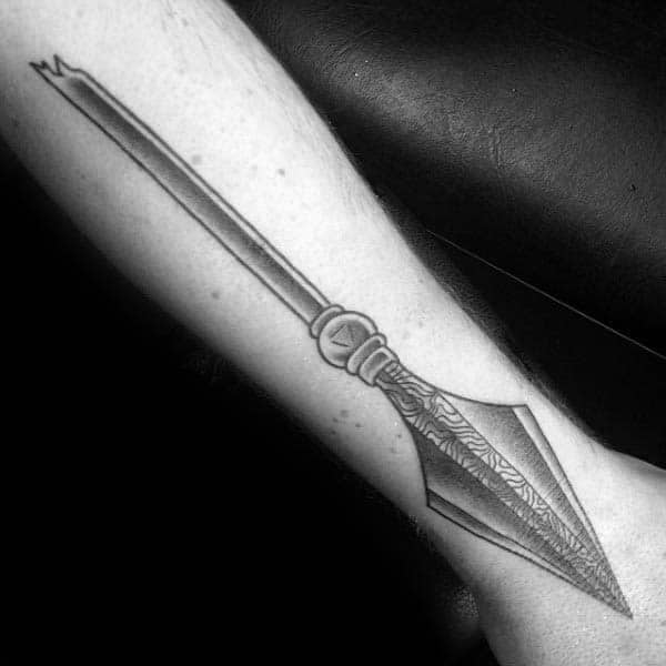 Unique Spear Mens Forearm Tattoos