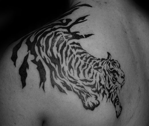 Unique Tribal Shoulder Mens Tiger Tattoo Inspiration