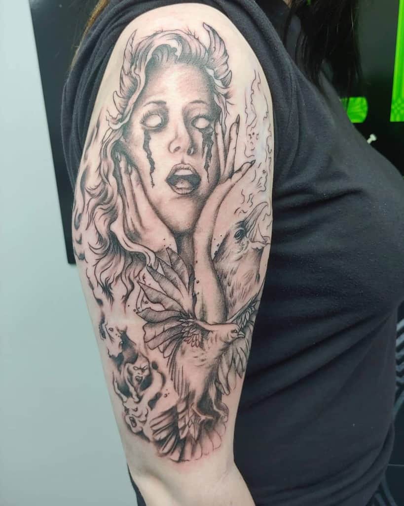 unique upper arm tattoos for women alien8customtattoos