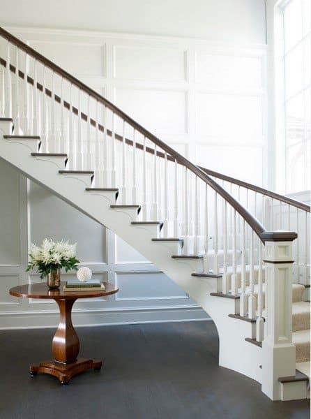 unique wainscoting stairs foyer