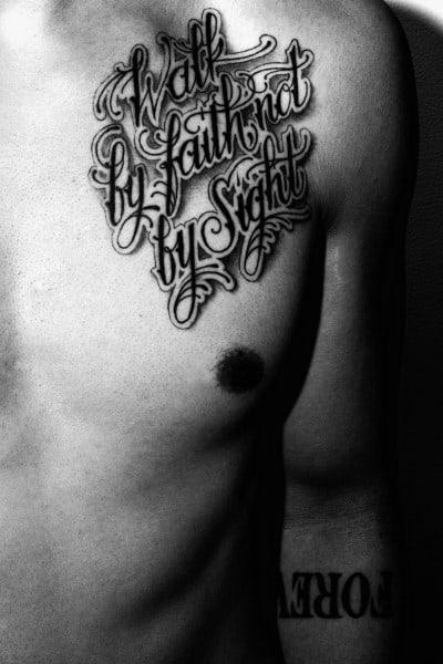 Unique Walk By Faith Not By Sight Tattoos For Men