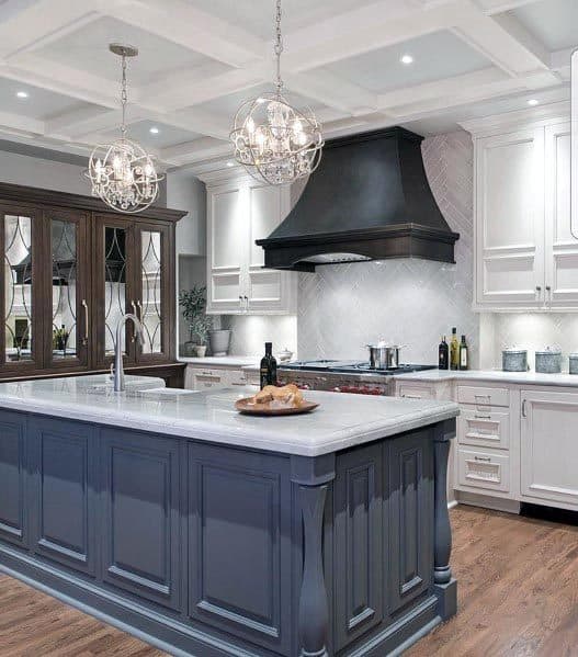 contemporary glam kitchen with metallic details 