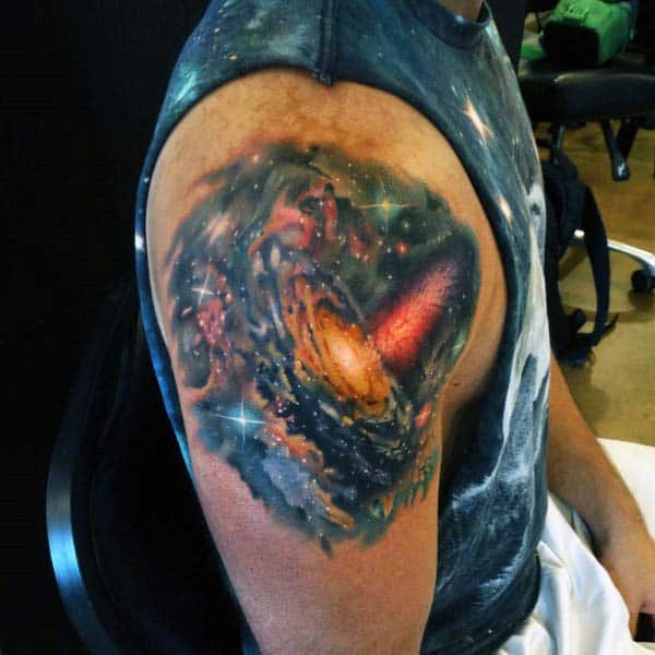 Universe Mens Sky Upper Arm Tattoo