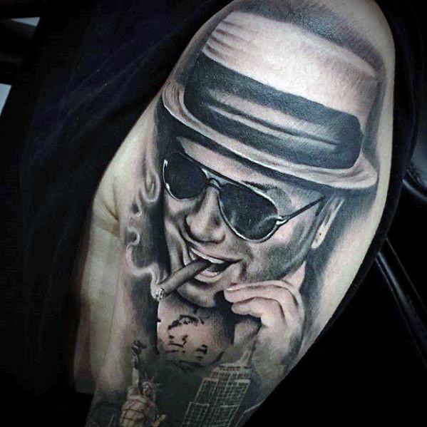 Upper Arm Al Capone Male Tattoos