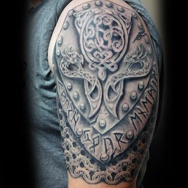 Upper Arm Guys Chain Mail Celtic Knot Tattoo Ideas