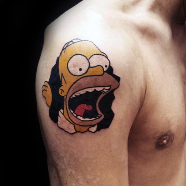 Upper Arm Homer Simpson Tattoos Male