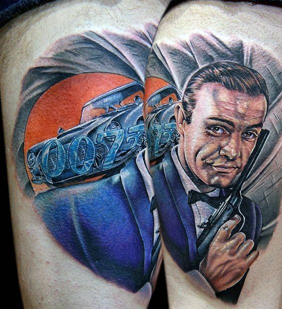 Upper Arm James Bond Guys Tattoo Ideas