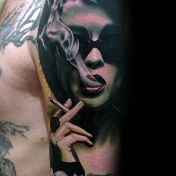 Upper Arm Male Marla Singer Fight Club Tattoos