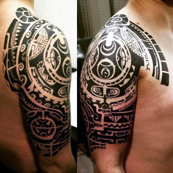 Upper Arm Maori Art Tattoos For Men
