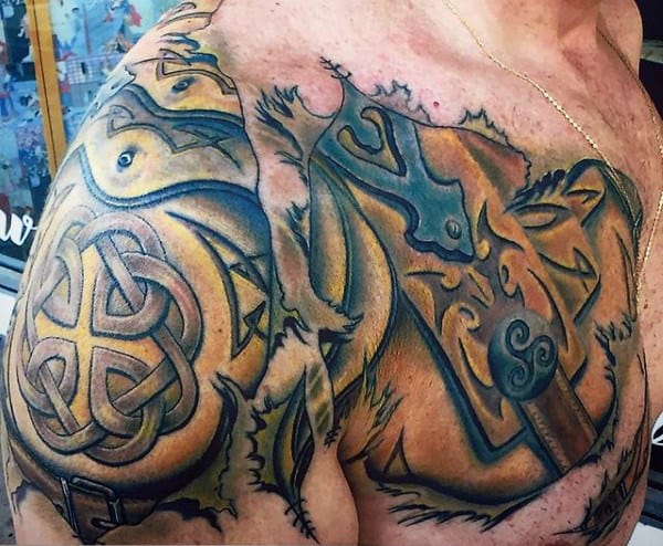 Upper Arm Mens Celtic Knot Tattoo Design Ideas