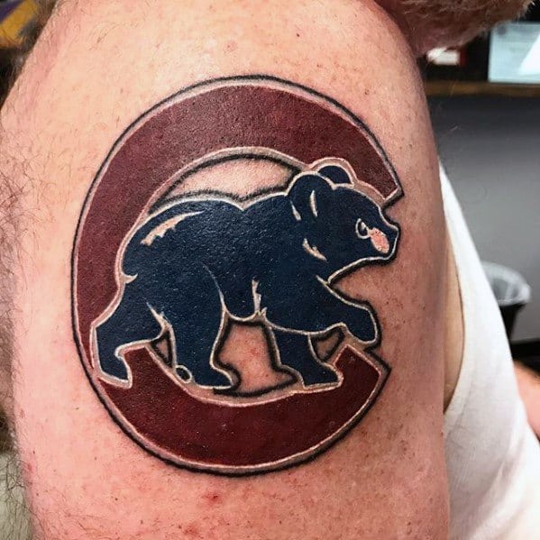 Upper Arm Mlb Baseball Logo Chicago Cubs Tattoos Male