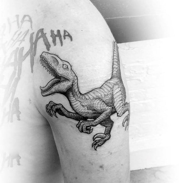 velociraptor tattoo  Tumblr  Dinosaur tattoos Sleeve tattoos Cool  tattoos