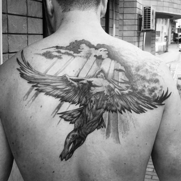 First session for my first tattoo Icarus back piece done by mowwwis at  Oracle Tattoos Singapore  rtattoo