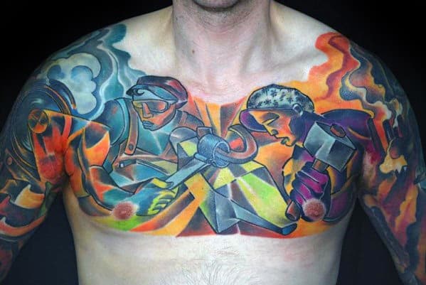 Would you like alt text for this last tattoo image as well? Let me know if you'd like it to match the Cubism theme style like the others.