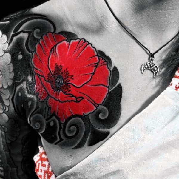 75 Poppy Tattoo Designs For Men Remembrance Flower Ink