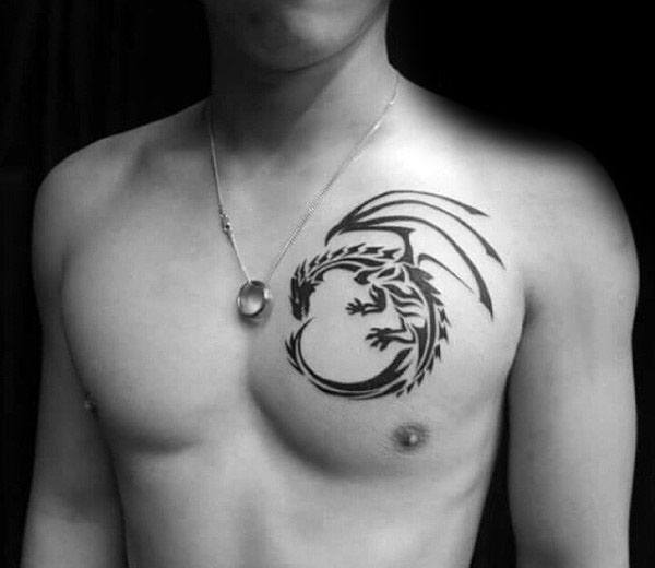 upper-chest-guys-tribal-dragon-tattoos