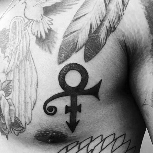Upper Chest Solid Black Ink The Love Symbol Prince Guys Tattoos