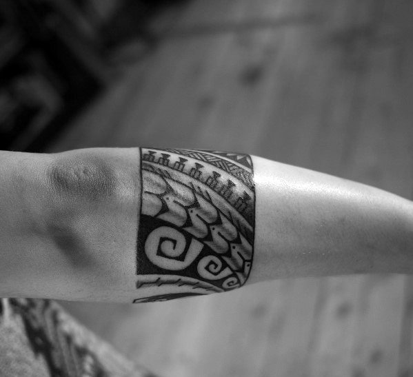 Upper Forearm Guys Armband Tribal Tattoos