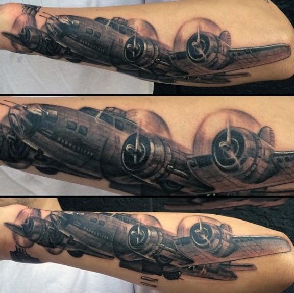 Us Air Force Aircraft Mens Outer Forearm Tattoos