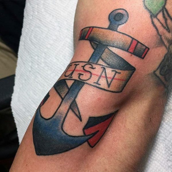 Usn Navy Anchor Mens Small Arm Tattoo Ideas