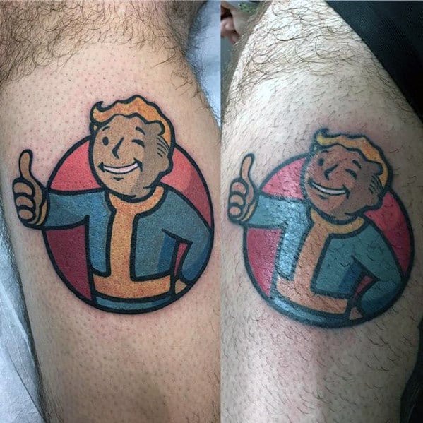 60 Vault Boy Tattoo Designs For Men - Fallout Ink Ideas