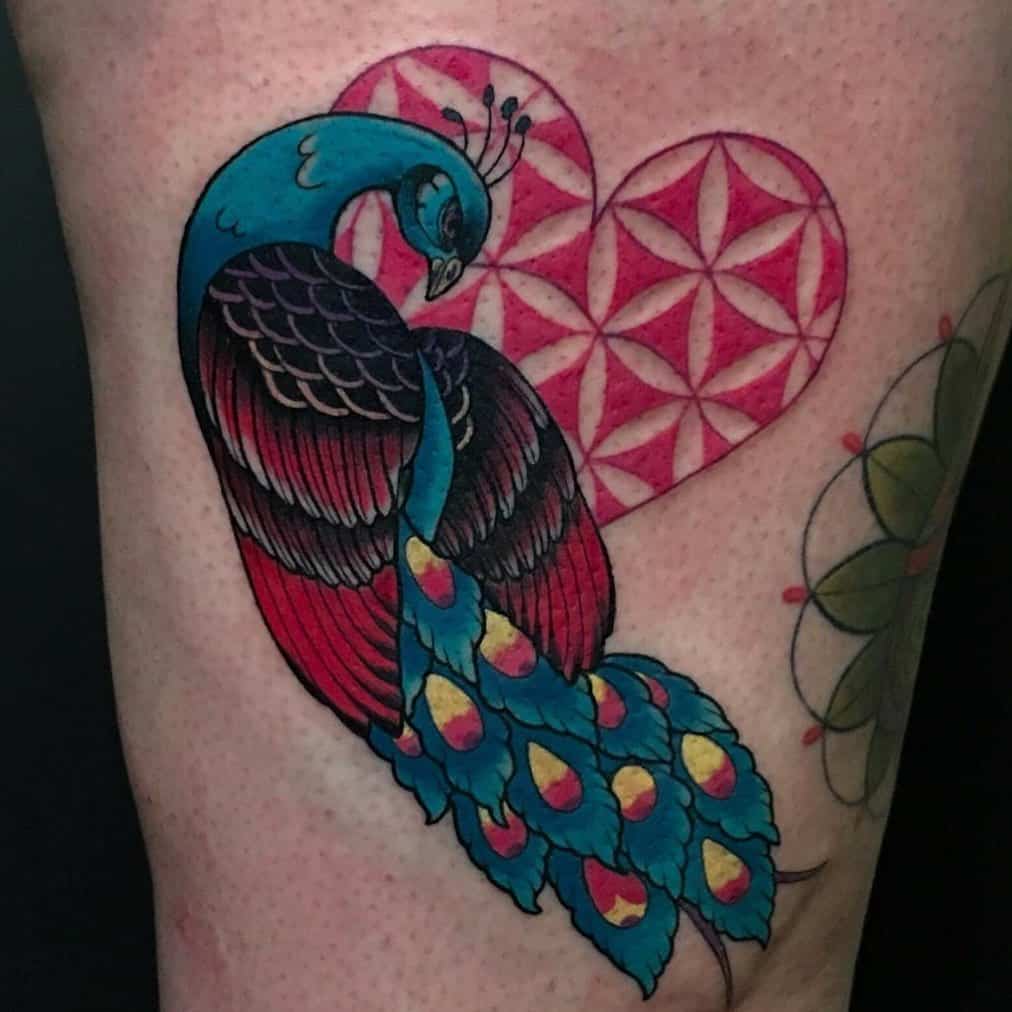 Vegan Colour Peacock Tattoo