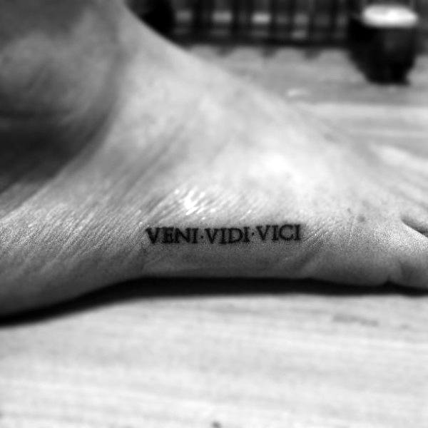 Tattoo with Words Veni Vidi Vici Isolated Stock Illustration - Illustration  of julius, latin: 141772725