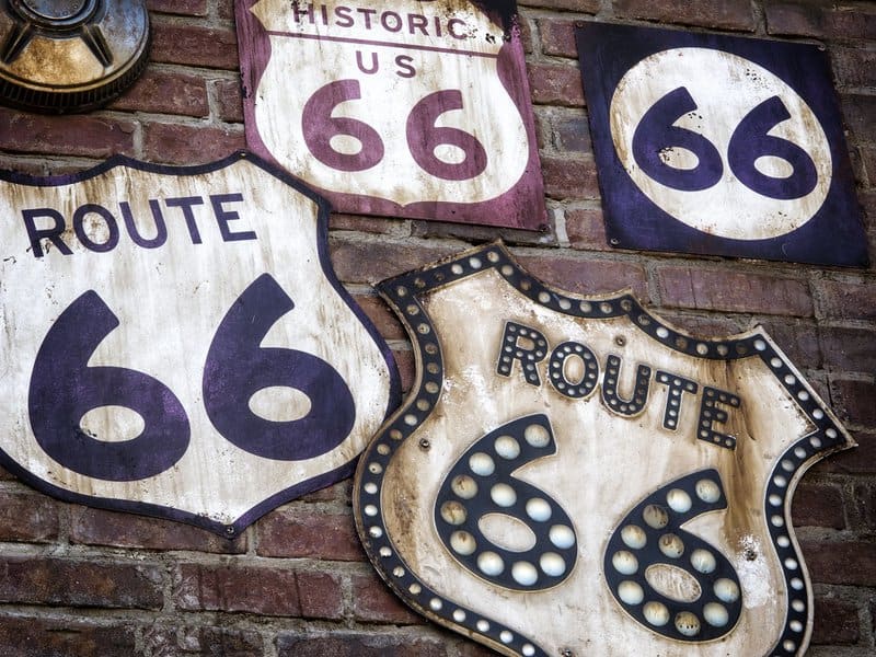 vintage Route 66 signs