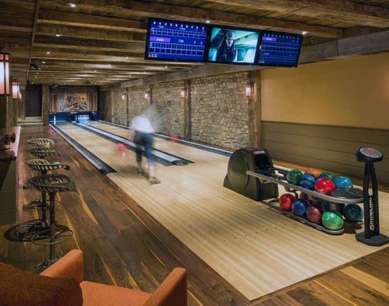 Vintage Bowling Alley In Home Mens Game Room Ideas
