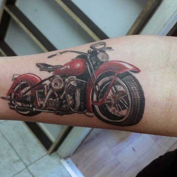 Vintage Motorcycle Mens Harley Davidson Forearm Tattoos