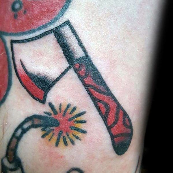 Vintage Small Simple Axe Tattoo Ideas For Males