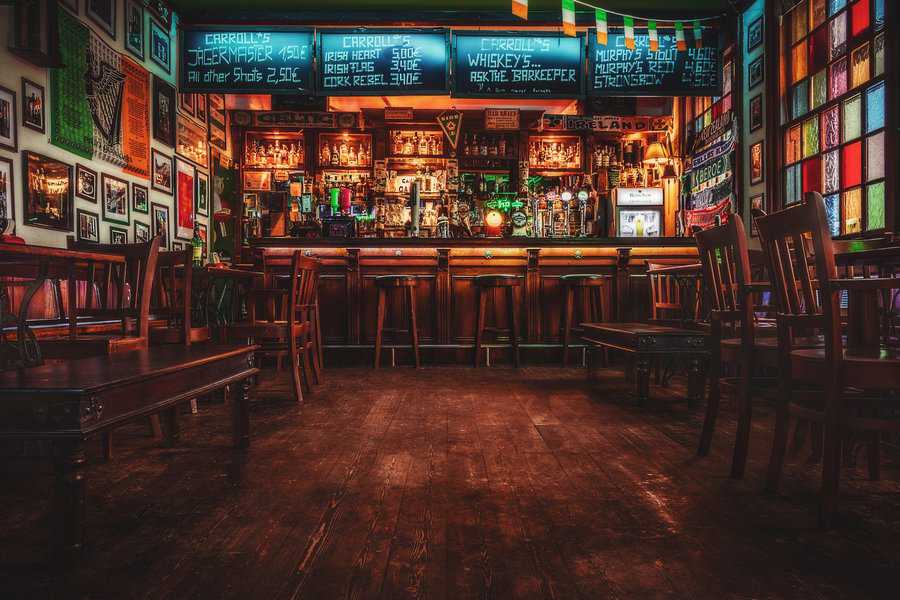vintage irish wood bar