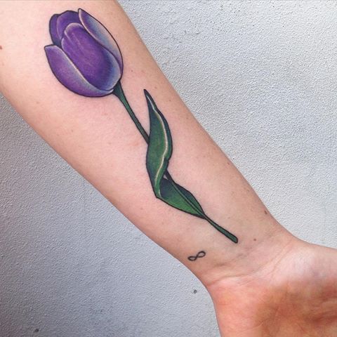 Violet Tulip Tattoo