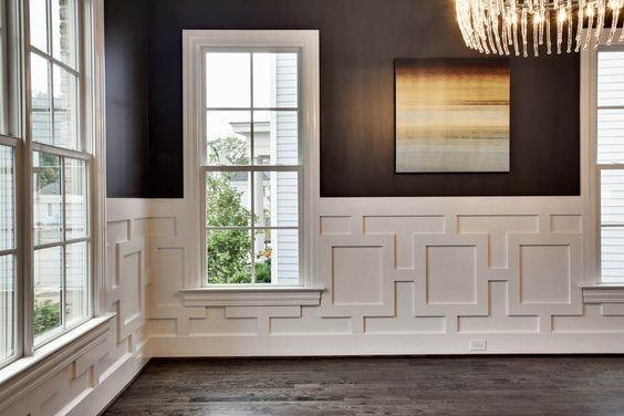 white wainscoting living room chandelier