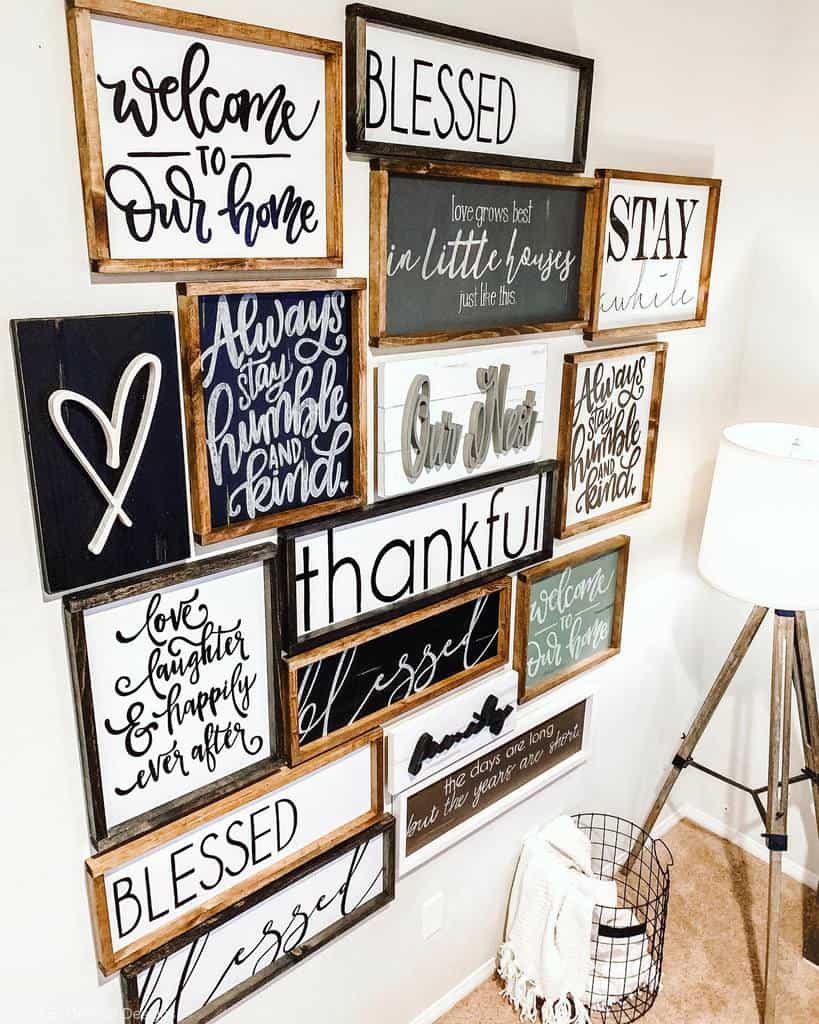 wood framed inspirational slogan artwork 