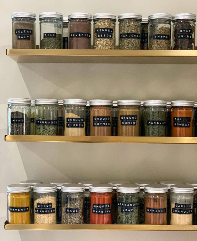 wall pantry shelving jars