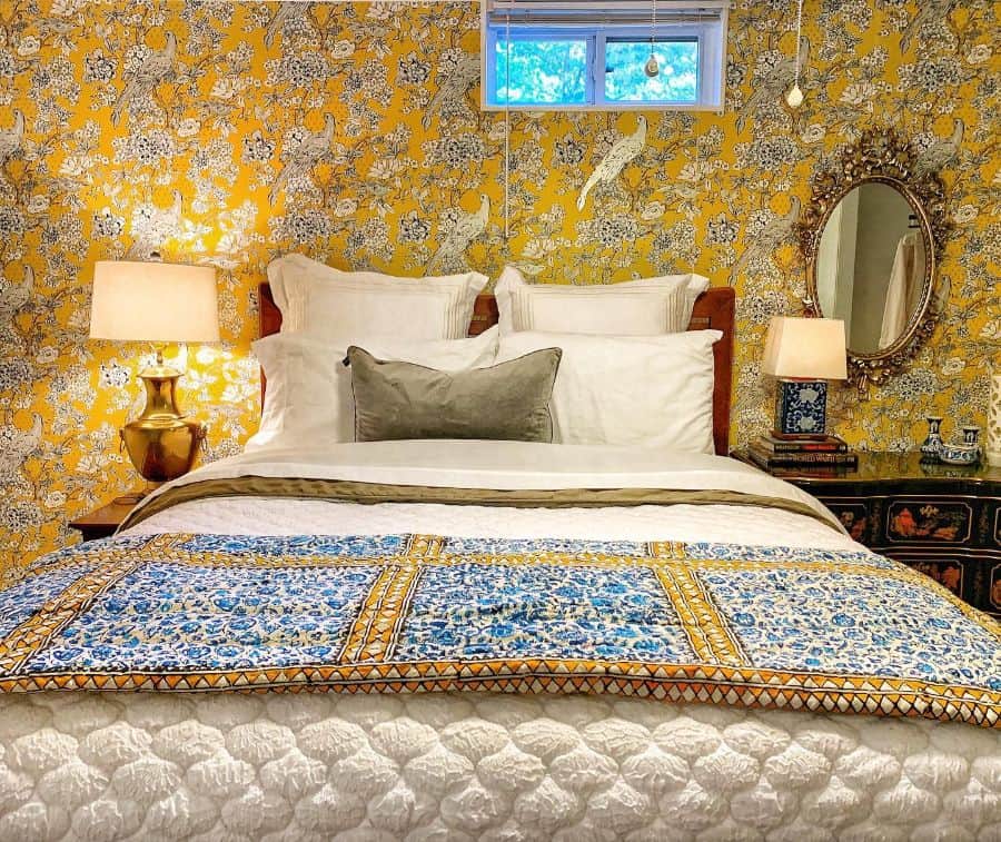 wallpaper yellow bedroom ideas blueorchidliving