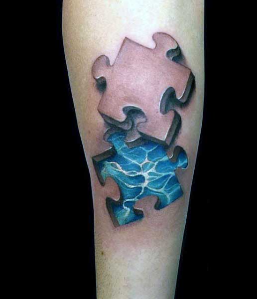 Jerzey Ink on Instagram 3D puzzle piece done by our female artist  monicastattoos                     puzzletattoo  realistictattoo