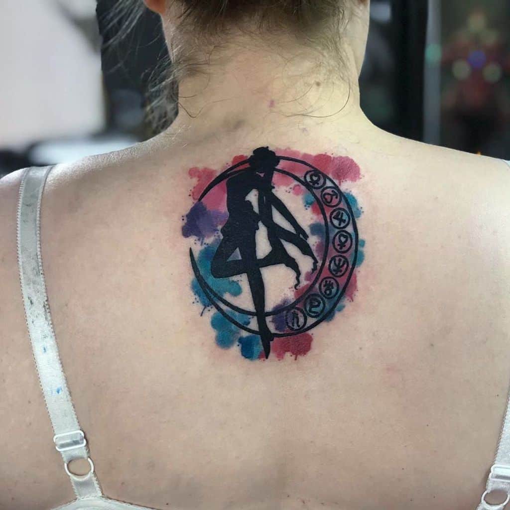 Water Color Style Sailor Moon Tattoo