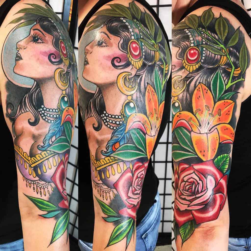 watercolor-colored-gypsy-rose-tattoos-juan_nava_firstlovetattoo