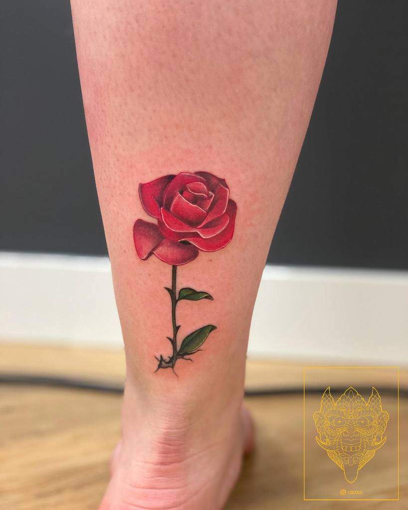 watercolor colored simple rose tattoos cidcaalz